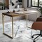 Martha Stewart 23.5 in. D X 47.25 in. W X Engineered Wood, Steel, Walnut Top/Polished Brass Frame XU-M-BLK-106-BR-GLD-MS - alternate 1